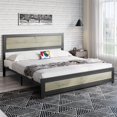 thumbnail image 4 of DSstyles Full Size Bed Frame with Headboard, Industrial Platform Bed Frame with Charging Station, No Box Spring Required, Easy to Assemble, Wooden Mattress Base, Gray, 4 of 9