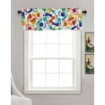 thumbnail image 3 of Colorful Handprint Linen Curtain Valance for Bedroom/Bathroom/Kitchen/Office/Living/Dining Room Window,Cartoon Funny Cute Footprint Rod Pocket Topper Decorative Cafe Drapes Panel 42"x12", 3 of 6