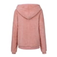 thumbnail image 5 of Fesfesfes Women Hooded Loose Solid Color Long Sleeve Hooded Cute Plus Fleece Jacket or, 5 of 9