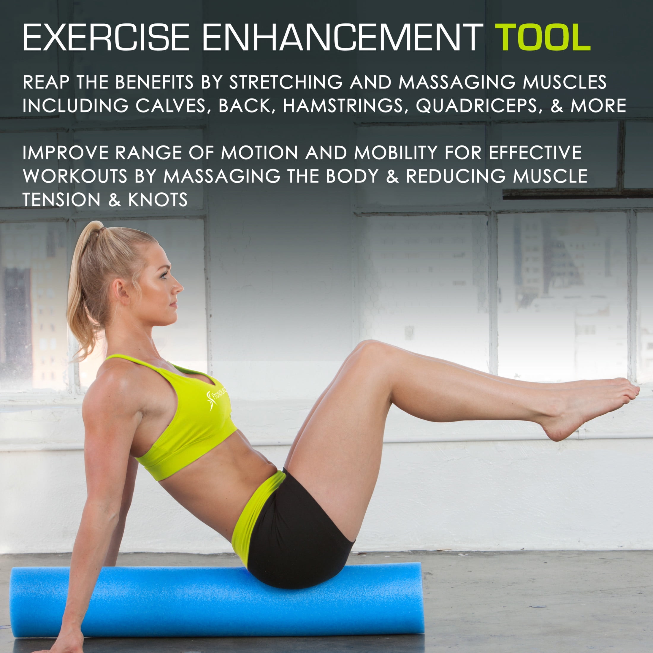 ProsourceFit Flex Foam Rollers, Full and Half, 36"L or 12"L for Muscle Therapy (MFR), Core Stabilization and Balance Exercises