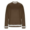 thumbnail image 2 of Yteetum Fleece Sweatshirts for Men Oversized Crewneck Pullover Hoodless Sweatshirt Top Mens Casual Solid Round Neck Loose Fits Comfy Long Sleeve Sweatshirt with Pockets Fall Winter Clothes, 2 of 6