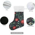 thumbnail image 3 of Floral Poinsettia Christmas Christmas Stockings Berry Christmas Presonalized Large Stocking Sock, Set of 1 Xmas Party Winter Decor Candy Bag Family Holiday Gift, 17.7 Inch, 3 of 7