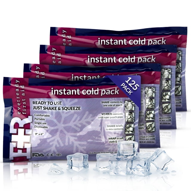 Paquete de 125 paquetes de hielo instantáneo para terapia de compresión fría Ever Ready