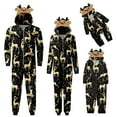 thumbnail image 5 of Gureui Family Matching Parent-child Christmas Pajamas Sleepwear, Cartoon Elk/Snowman Print Long-Sleeve Zipper Hood One-Piece Jumpsuit for Father/Mother/Children/Infants, 5 of 6
