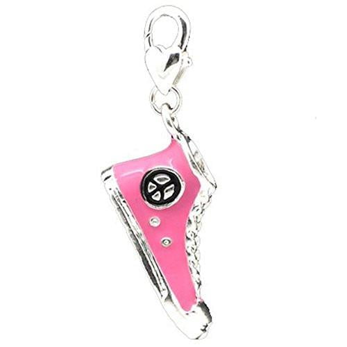 Pink Converse Shoe Clip on Charm Pendant for European Charm Jewelry w/ Lobster Clasp