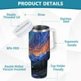 thumbnail image 2 of Yayeee 30oz Stainless Steel Tumbler with Straw and Handle Double-Wall Insulated Travel Water Bottle, Mountains and Forests, 2 of 8
