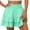 Mint Green, variant on Women Shorts Pack Trouser Shorts for Women Summer Solid Color High Waisted Shorts With Floral Pleated Hem Casual Shorts