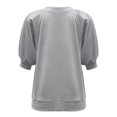 thumbnail image 6 of iHengLiXing Summer Tops for Womens Dressy Casual Women's Shirt Tees Short Sleeve Crew-Neck T Shirt Stripe Solid T-shirt Tops Blouse Women Gray M, 6 of 6