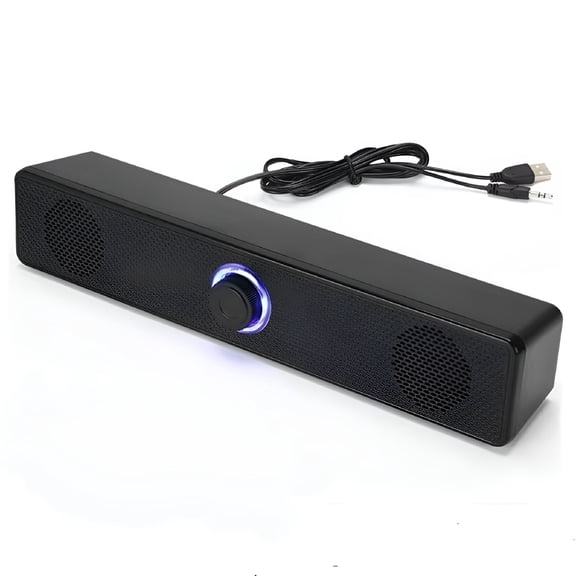 GJX 2026 New Wired Speaker Soundbar Wired Computer Speakers Stereo Subwoofer Sound Bar for Laptop Pc Theater Tv Aux 3.5Mm for Home,Office,Gaming,Studio