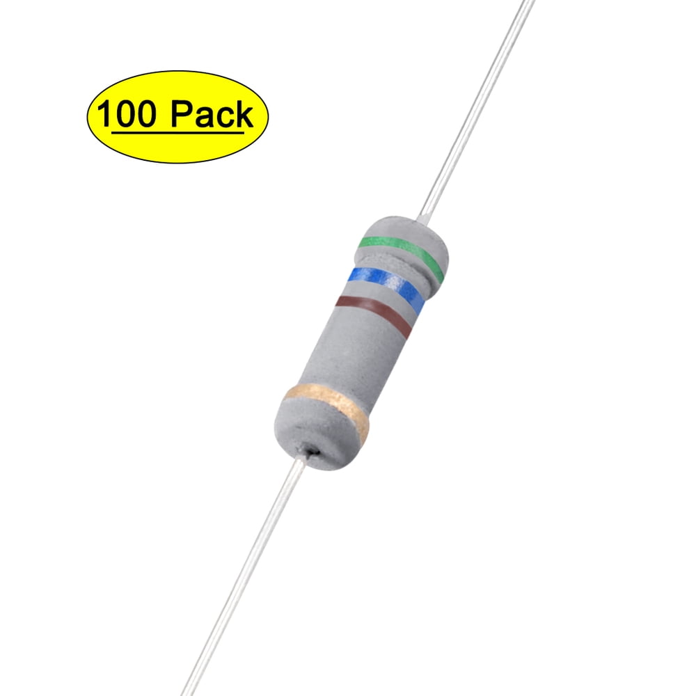 100Pcs 1W 560 Ohm Carbon Film Resistor 5% Tolerance 4 Color Bands Fixed ...