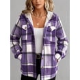 thumbnail image 3 of Zeagoo Women's Fleece Sherpa Jacket Casual Long Sleeve Button Down Flannel Shacket Shirt Winter Coat with Pockets, 3 of 4