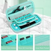 Fintie Carry Case for Nintendo Switch Lite 2019 - [Shockproof] Hard Shell Protective Cover Travel Bag with 15 Game Card / 2 Micro SD Card Slots, Inner Pocket for Switch Lite Console, Emerald Marble