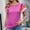 Hot Pink, variant on QUNYINEY Casual Women's Tops Crew Neck Colorblock Short Sleeve Sweater Pullover Knit Loose Tops