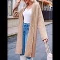 thumbnail image 4 of Cárdigan para Mujer, Grueso, Abierto, de Punto Holgado, de Gran Tamaño, para Otoño, Moderno, para Abrigo Caqui XL, 4 of 8