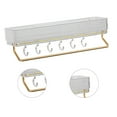 thumbnail image 2 of Wall Hanging Organizer, Alumimum Durable Bathroom Shelf Strong Load Bearing  for Kitchen Clear Simple Type,Clear Type with Hook and Towel Bar,Green Simple Type,Green Type with Hook, 2 of 8