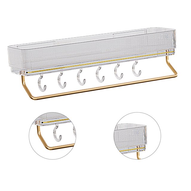 Estante de almacenamiento para baño organizador montado en la pared sin taladro soporte de carga fuerte para dormitorio ANGGREK Otros
