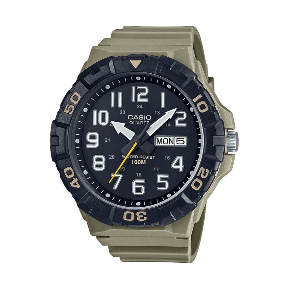 Casio Men's Over-Sized Dive Style Analog Sport Watch Tan/Black- MRW210H-5AV