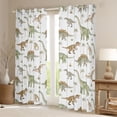 thumbnail image 2 of Erosebridal Green Dinosaur Curtains Pack of 2 (42x84 Each) for Kids, Watercolor Dino Curtains Blackout, 2 of 6