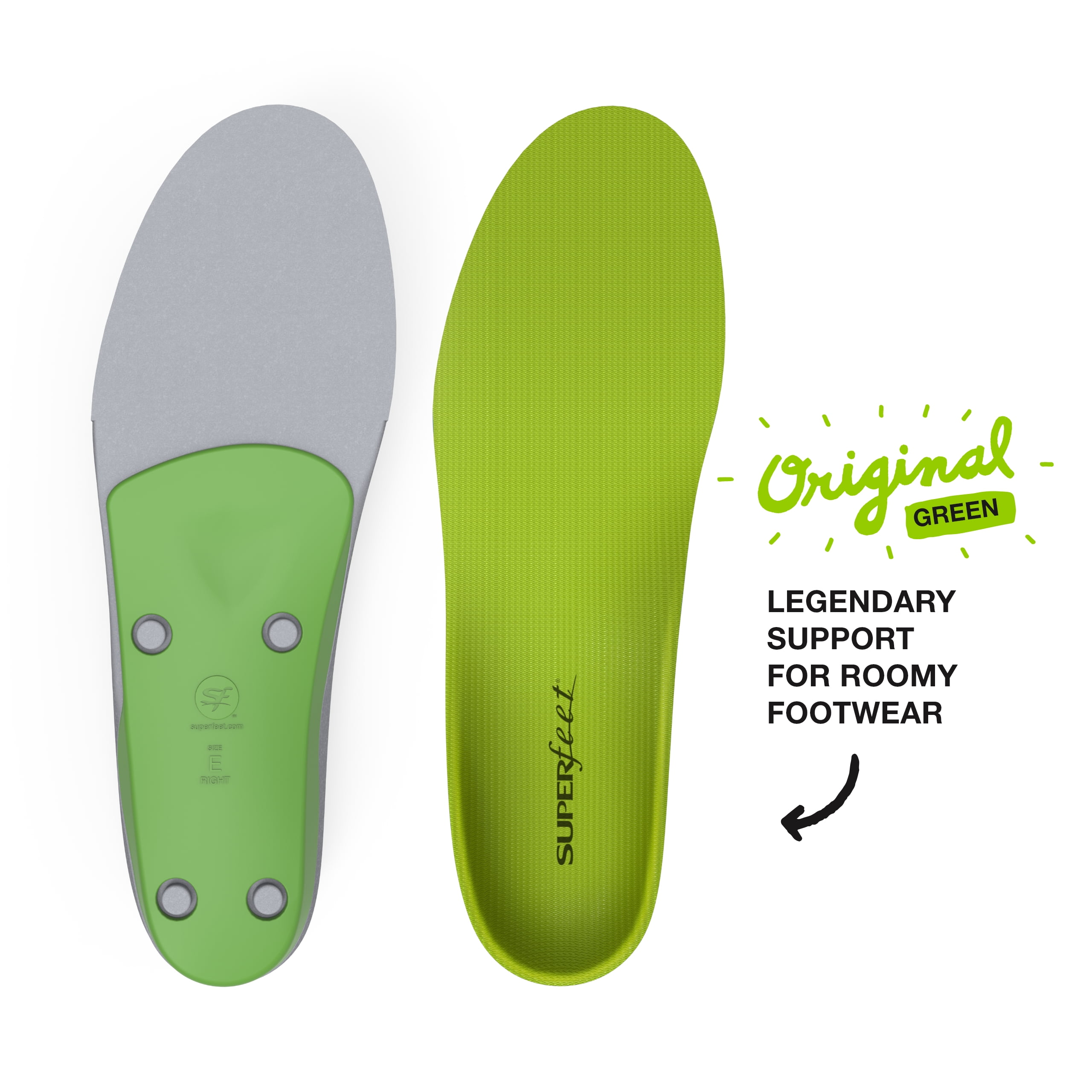 Superfeet All-Purpose Support High Arch Insoles (Green) Trim-To