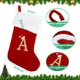 thumbnail image 2 of YUNOVA 20 Inch Monogram Christmas Stockings, Red Velvet with White Plush Cuff, Personalized Letters A-Z for Fireplace Mantel, Tree, Holiday Home Decor, 2 of 10