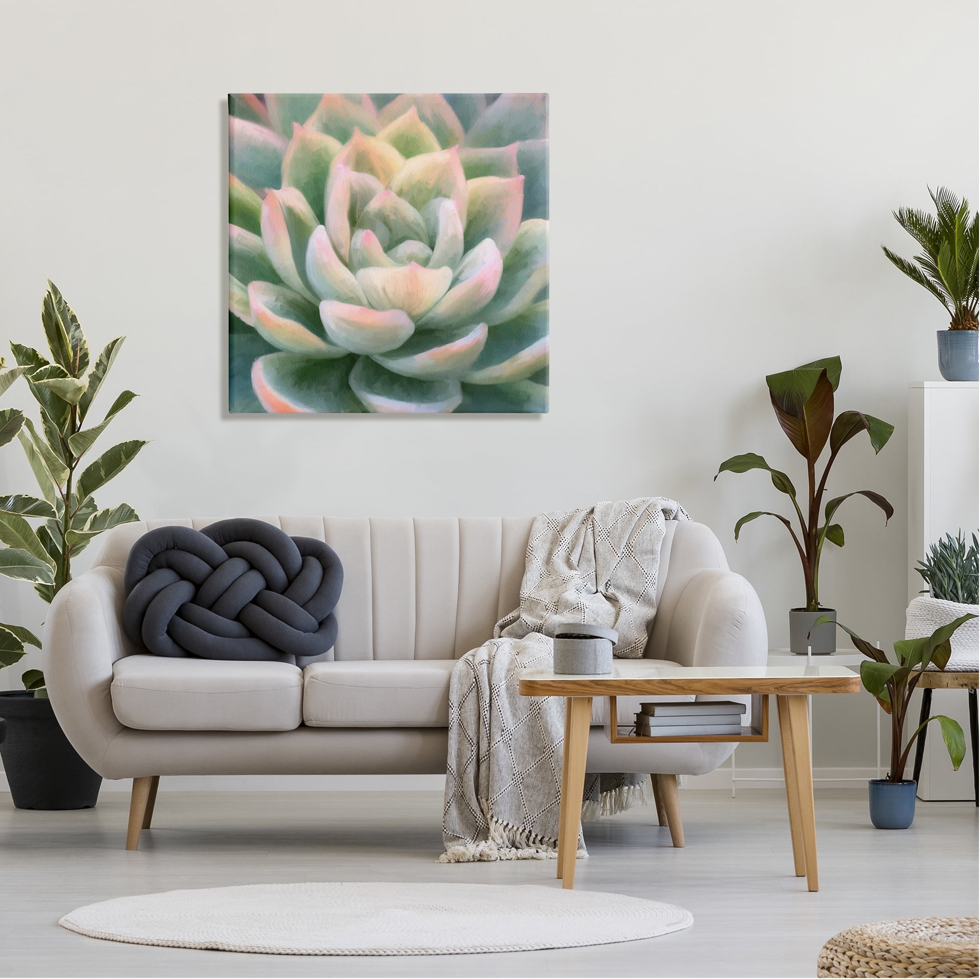 Stupell Industries Green Succulent Petals Botanical & Floral Painting Gallery Wrapped Canvas Print Wall Art, 30 x 30