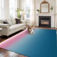 thumbnail image 2 of 6'x9' Area Rugs, Pink Blue Ombre Indoor Outdoor Area Rug for Living Room Bedroom, Modern Abstract Art Aesthetics Washable Bathroom Rugs Kitchen Floor Carpet Mats Home Decor Aesthetic, 2 of 8