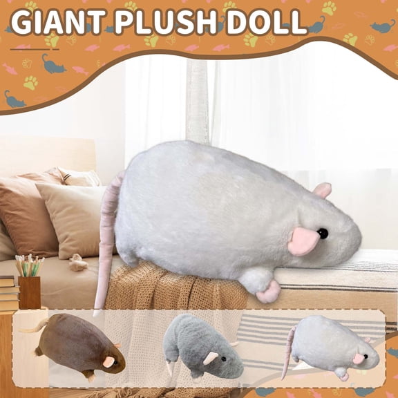 Kawaii Squidmouse Plush - Unique Animal Hybrid Stuffed Toy with Big Eyes, Soft Living Room Decor and Couch Companion