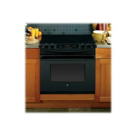 GE - 4.4 Cu. Ft. Self-Cleaning Drop-In Electric Range - Black