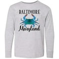 thumbnail image 3 of Inktastic Baltimore Maryland Vacation Blue Crab Long Sleeve Youth T-Shirt, 3 of 5