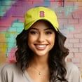 thumbnail image 3 of Dalix Pink Gummy Embroidered Cotton Dad Hat Baseball Cap Adjustable Womens in Yellow, 3 of 5