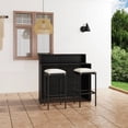 thumbnail image 1 of vidaXL 3 Piece Garden Bar Set with Cushions Black, 1 of 5