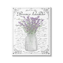 Stupell Industries Lavender Sprigs Bouquet Ornate French Script Motif Graphic Art Gallery Wrapped Canvas Print Wall Art, Design by Lettered and Lined