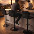 thumbnail image 3 of Sillas de Bar y Barra de Cocina de Acabado Moderno con Respaldo y Reposapies de Altura Ajustable - Bancos Giratorios para Bar con Asiento Acolchado Diseño Elegante Set 3 Sillas, 3 of 7