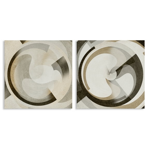 Stupell Industries Boho Centric Vortex Abstract Painting Wrapped Canvas Art Print Wall Art, 17 x 17, Set of 2