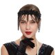 thumbnail image 1 of Bubbmi Diadema con cuentas de los años 20, tocado estilo aleta, diadema de Gran Gatsby, accesorios para disfraces para mujeres, fiestas de corista (HD6092black), 1 of 5