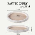 thumbnail image 5 of FZBCTLDZ 12” Round Farmhouse Decorative Tray for Coffee Table, White Distressed Wood Tray with Textured Edge, Rustic Centerpiece Tray for Living Room, Kitchen, Entryway & Vanity, 5 of 9