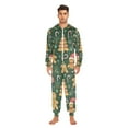 thumbnail image 3 of FORMRS Onesies Pajama for Adults Unisex Hoodie Winter Jumpsuit One Piece Sleepwear, Sizes S-2XL, Beige Christmas Gingerbread, 3 of 7