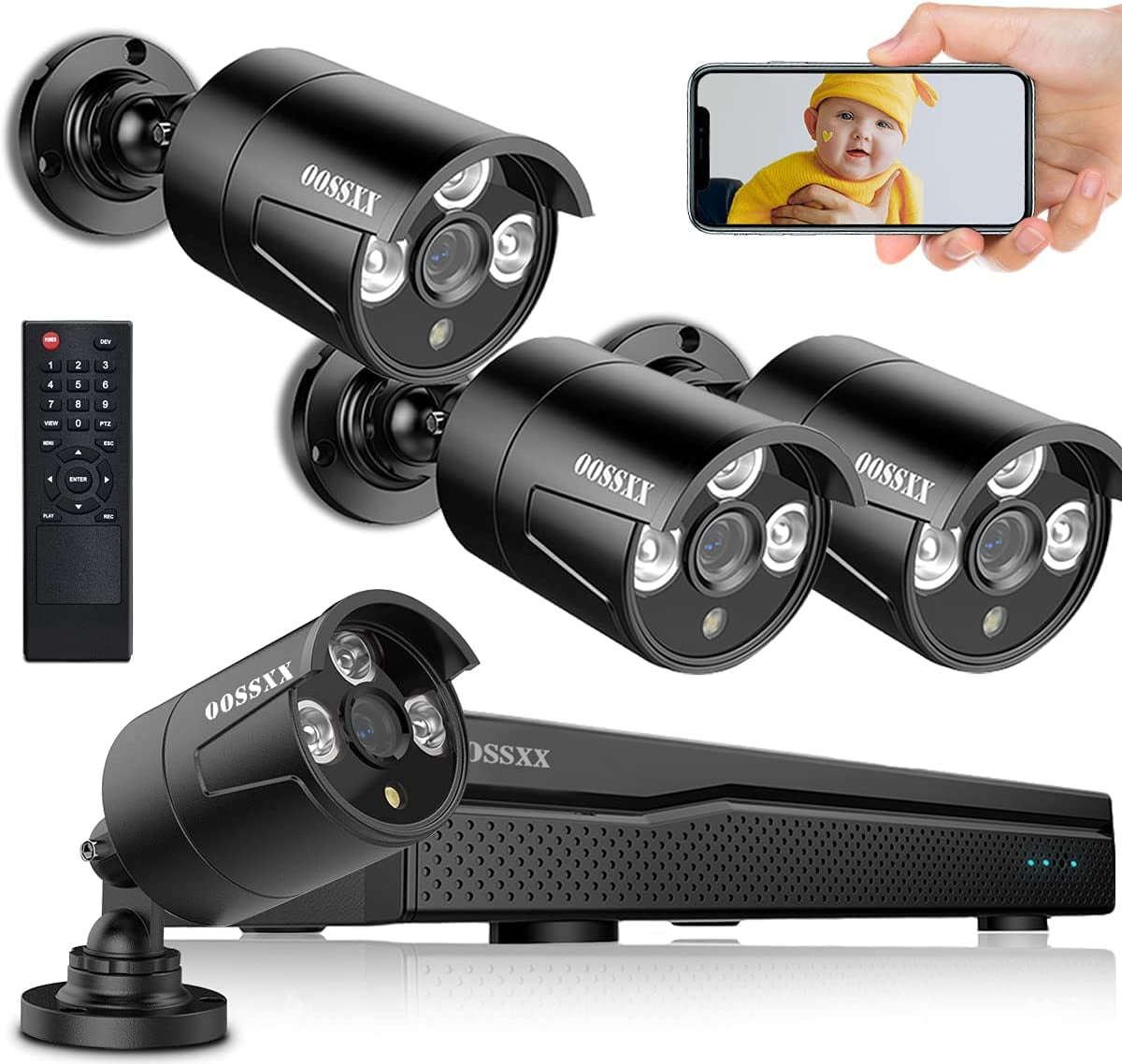 Used DVR Security Camera System, OOSSXX Indoor/Outdoor Video Camera