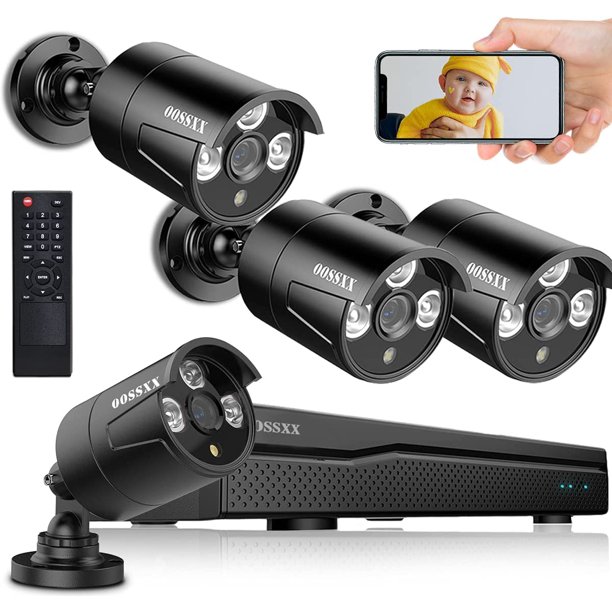 DVR Security Camera System, OOSSXX Indoor/Outdoor Video Camera System