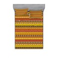 thumbnail image 2 of Ambesonne Tribal Fitted Sheet & Pillow Sham Set, Indigenous Art, Twinxl, Orange Yellow, 2 of 3