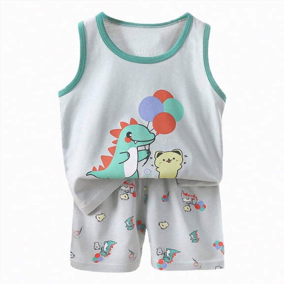 Baby Boys Summer Vest Outfit Set Sleeveless Tank Top with Elastic Waist Shorts Toddler Boy Casual Clothing Sets