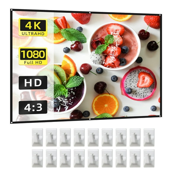 150 Inch Projector Screen 4:3 HD 4K Foldable Portable Double Sided Projection Anti-Crease Movie Screen