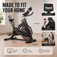 thumbnail image 3 of FED Fitness Magnetic Exercise Bike for Home, 350 lb Capacity Stationary Indoor Cycling Bike with Bluetooth App, LCD Monitor, Adjustable Seat & Handlebars, Quiet Belt Drive, 3 of 10