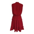 thumbnail image 4 of Ketyyh-chn99 Robes d'Été pour Femmes Grande Taille Robe Extensible Décontractée Mini Robe Ample Confortable Rayée Manches Longues Longue Robe Rouge,m, 4 of 5