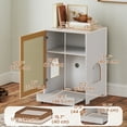 thumbnail image 3 of PawHut Cat Litter Box Enclosure, Hidden Litter Box Furniture, Oak, 3 of 9