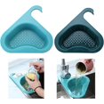 thumbnail image 1 of Cesta de colador de fregadero de cocina de esquina de 2 piezas, escurridor de colador colgante, colador de fregadero de cocina triangular, cesta de drenaje de cisne - verde + azul brillar Electrónica, 1 of 5
