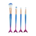 thumbnail image 1 of Conjunto de brochas de maquillaje portátil de sirena de 4 piezas para baño, mango de plástico azul, pelo de nylon, 1 of 1
