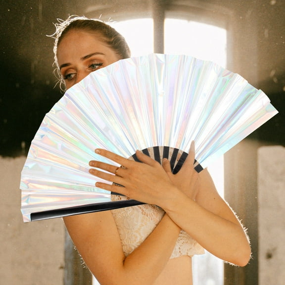 WHAMVOX  Wedding Fans for Guests Plastic Hand Handheld Bridal Folding Women's