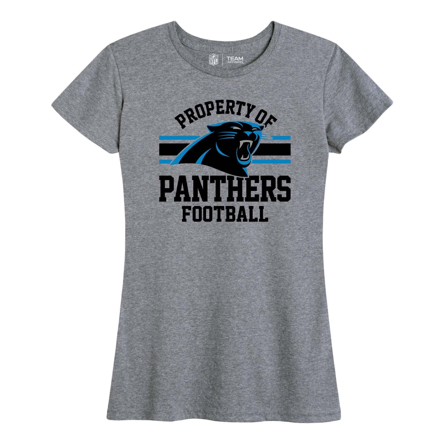 Team Fan Apparel NFL Womens Short Sleeve Property of Tshirt Official Team Apparel Womens Tagless Contour Fit Tee Carolina Panthers Gray Womens Medium Walmart
