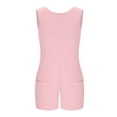 thumbnail image 6 of Simua Women's Summer Sleeveless Romper Casual Solid Color Ribbed Loose Shorts Jumpsuit Overalls Outfits with Pockets, 6 of 7